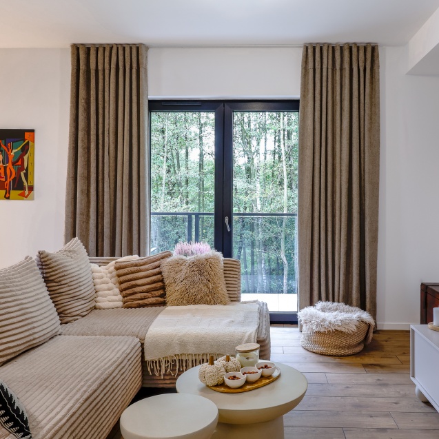 Wykończone wnętrze mieszkania M4 74m2 - część salonowa