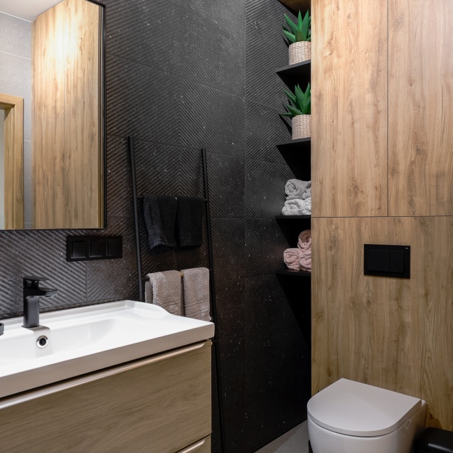 Wykończone wnętrze mieszkania M4 74m2 - łazienka