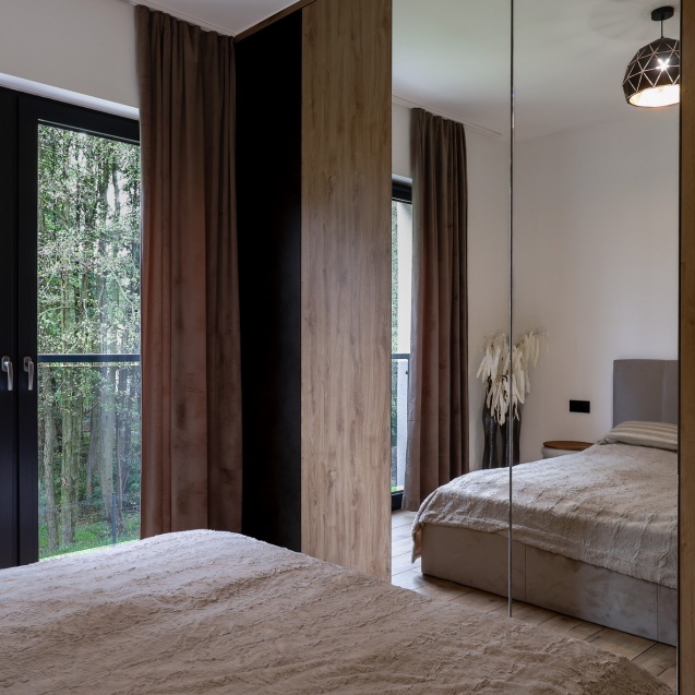 Wykończone wnętrze mieszkania M4 74m2 - sypialnia